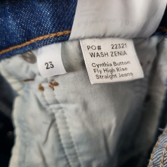 Reformation Jeans Cynthia Button Fly High Rise Straight Jeans Zenia Size 23 - Picture 6 of 6